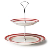 852738 CORNISH RED Two Tier Cake Stand